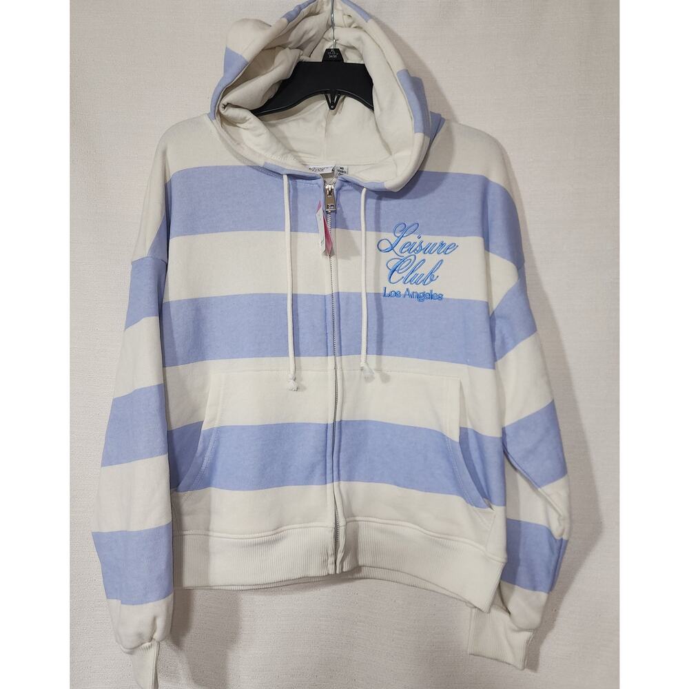 Leisure club Los Angeles women's white and blue hoodie size medium